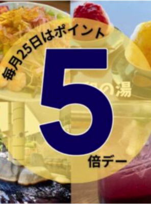 本日8/25日はポイント5倍デー！イメージ