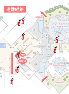 避難経路・消火栓位置イメージ