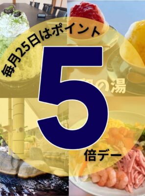 本日6/25はポイント5倍デー！イメージ
